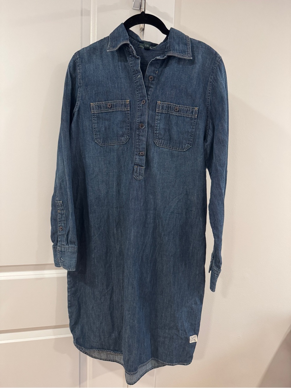 LRL Lauren Jeans Co. Ralph Lauren Long-Sleeve Denim Shirt Dress S